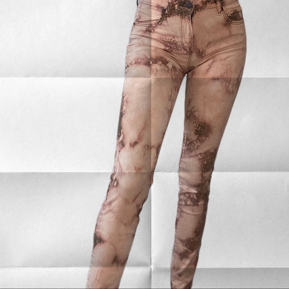 Green Bleached Skinny Jeans - Picture 1 of 6